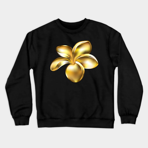 Gold plumeria flower Crewneck Sweatshirt by Blackmoon9